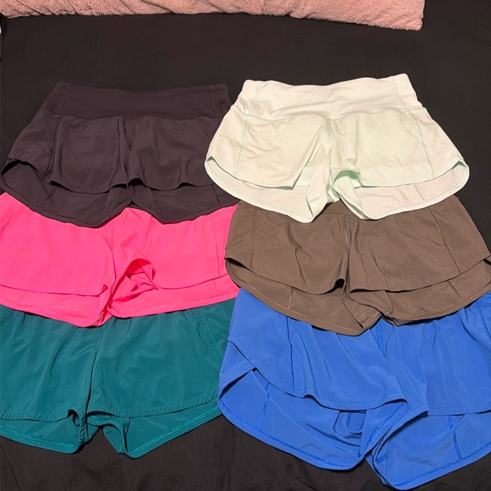 Set of 6 Lululemon Speed it Up Shorts